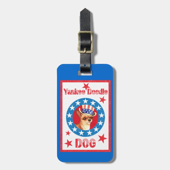 Patriotic Chihuahua Gepäckanhänger (Vorderseite vertikal)