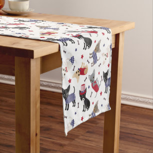 Patriotic Chihuahua Pattern Kurzer Tischläufer