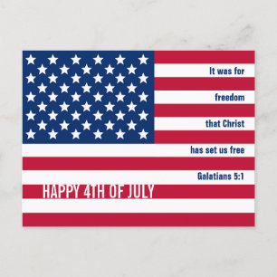 Patriotic Christlich USA 4. Juli Feiertagspostkarte