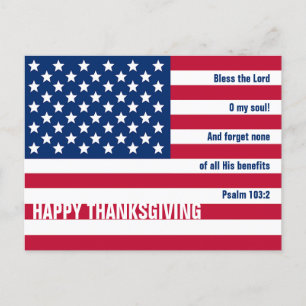 Patriotic Christlich USA GLÜCKLICH DANKSGIVING Postkarte