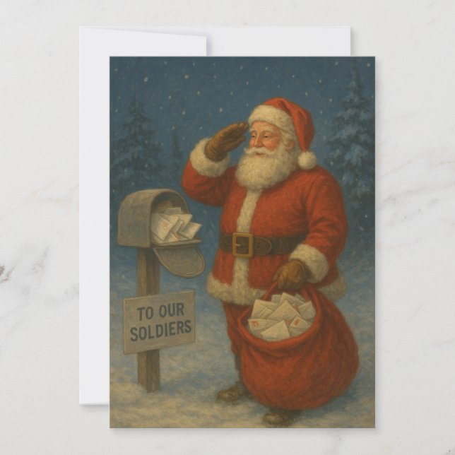 Patriotic Christmas Santa Feiertagskarte (Vorderseite)