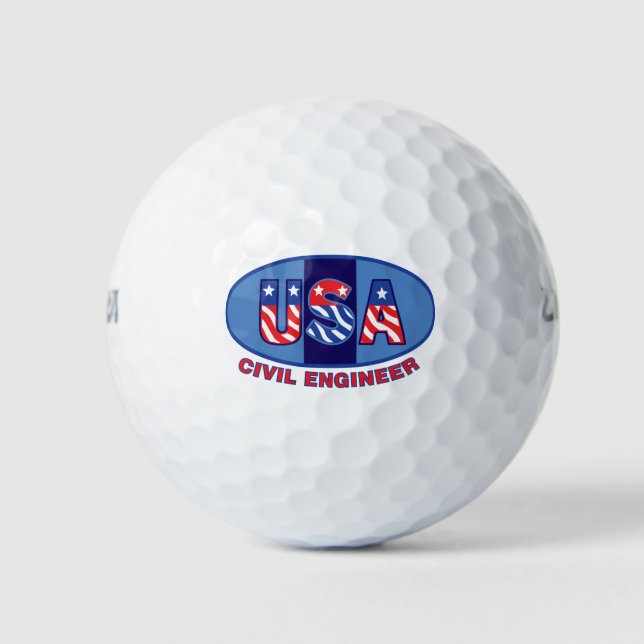 Patriotic Civil Engineer Golfball (Vorderseite)