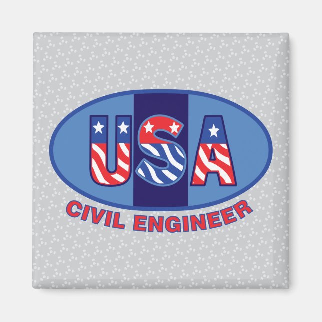 Patriotic Civil Engineer Magnet (Vorne)