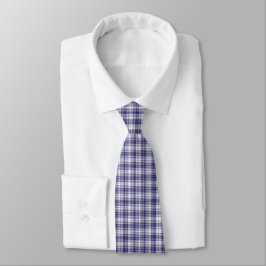 Patriotic Classic Navy Blue Gingham Plaid Krawatte