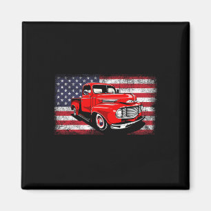 Patriotic Clic Old Lieferwagen Truck American Flag Magnet