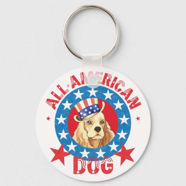Patriotic Cocker Schlüsselanhänger (Vorderseite)