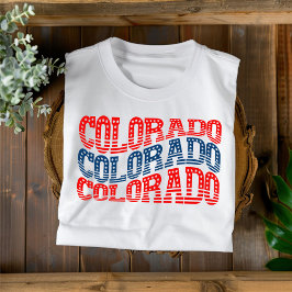 Patriotic Colorado Red und Blue Boho T - Shirt