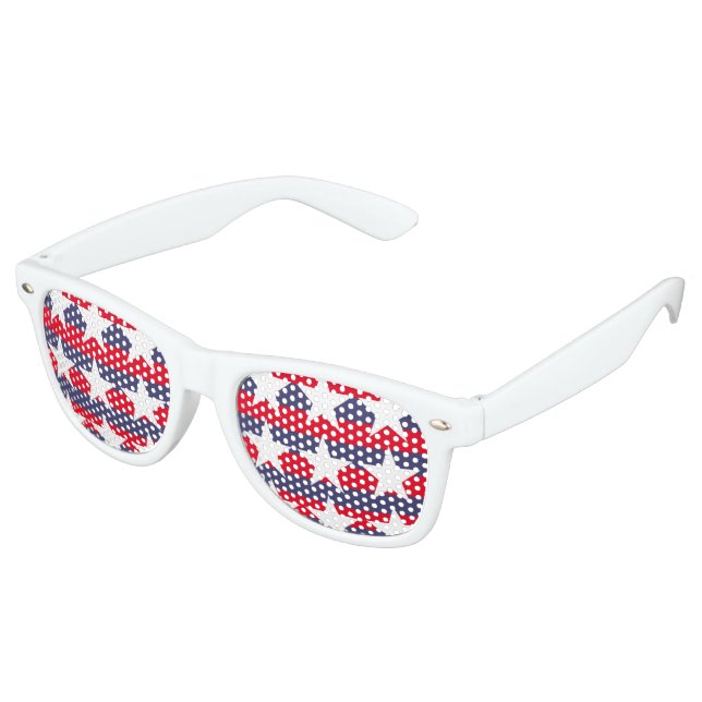 Patriotic colors partybrille (Schrägansicht)