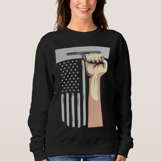Patriotic Concrete Finisher Construction Worker US Sweatshirt (Vorderseite)