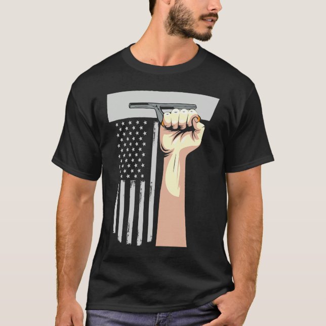 Patriotic Concrete Finisher Construction Worker US T-Shirt (Vorderseite)