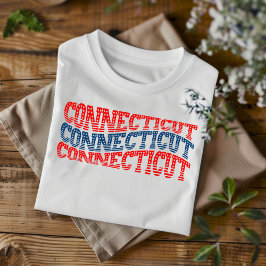 Patriotic Connecticut Red und Blue Boho T - Shirt