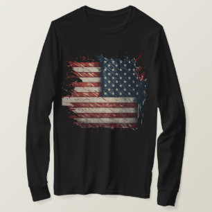 Patriotic Cool Distressed American Flag T-Shirt