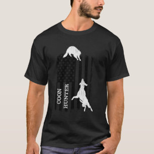 Patriotic Coon Hunting Hunde American Flag T-Shirt