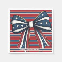 Patriotic Coquette Bow mit US Flagge Serviette