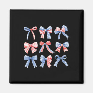Patriotic Coquette Girly Girl American Flag Bo Magnet
