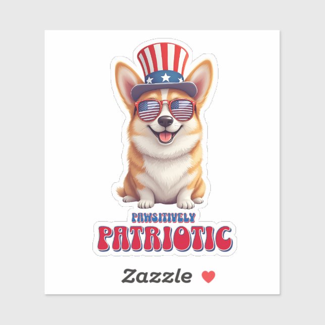 Patriotic Corgi - pawsitiv Patriotic Aufkleber (Blatt)