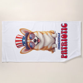 Patriotic Corgi - pawsitiv Patriotic Strandtuch