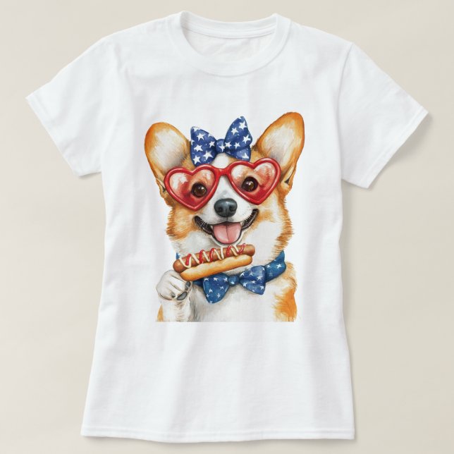 Patriotic Corgi T-Shirt (Design vorne)