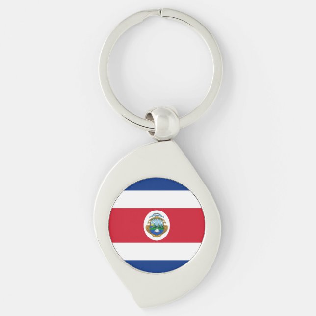 Patriotic Costa Rica Flag Schlüsselanhänger (Vorderseite)