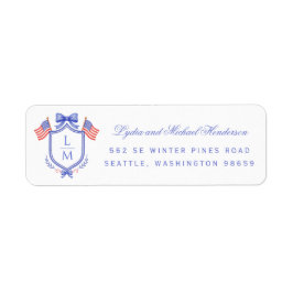 Patriotic Crest Wedding Return Address
