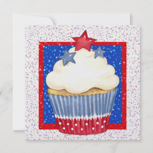 Patriotic Cupcake Einladung