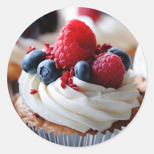 Patriotic Cupcake Runder Aufkleber (Vorderseite)
