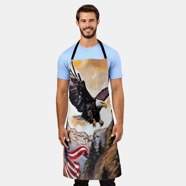 Patriotic Custom Koch Schürze, #FATHERSDAYGift USA Schürze (Getragen)