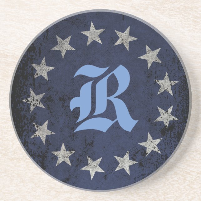 Patriotic Custom Monogram Betsy Ross American Flag Getränkeuntersetzer (Vorne)