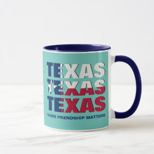 Patriotic Custom TEXAS FLAG Tasse