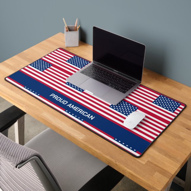 Patriotic Customizable USA American Flag Schreibtischunterlage (Büro 2)
