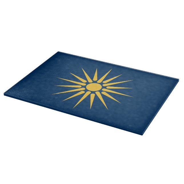 Patriotic cutting board with Flag of Macedonia Schneidebrett (Ecke)