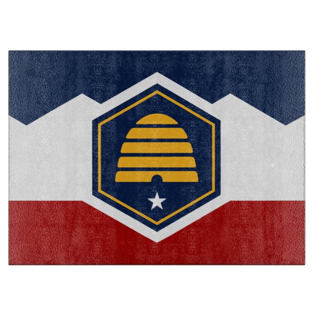Patriotic cutting board with Flag of Utah, US Schneidebrett (Vorderseite)