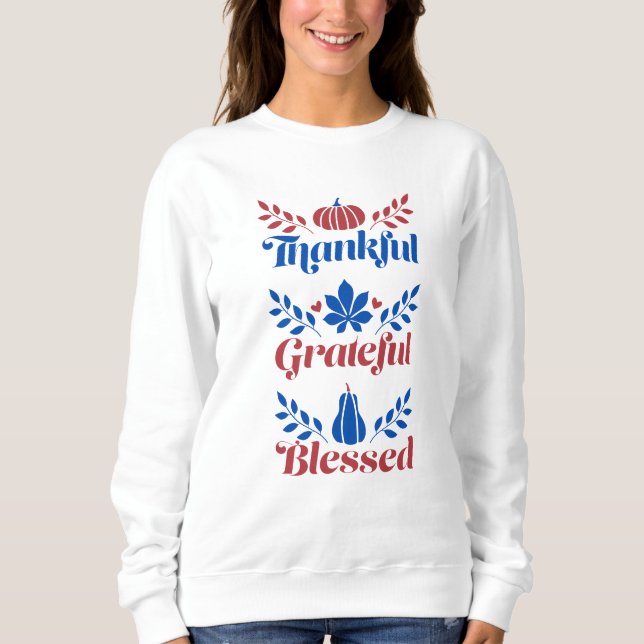 Patriotic dankbar und gesegnet sweatshirt (Vorderseite)