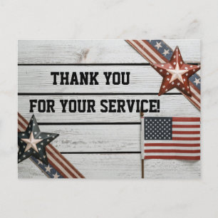 Patriotic Danke, dass Sie gedient haben Postkarte