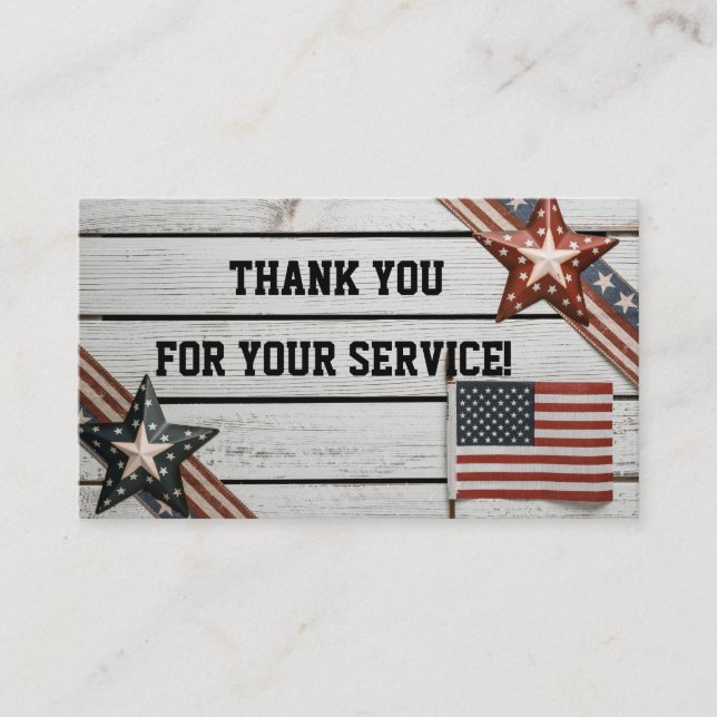 Patriotic Danke, dass Sie gedient haben Visitenkarte (Vorderseite)