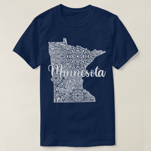 Patriotic Decorative Mandala Style Map of Minnesot T-Shirt (Design vorne)