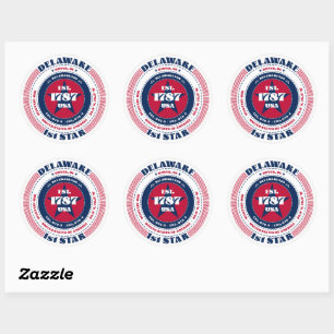Patriotic Delaware Circle Design Aufkleber