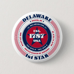 Patriotic Delaware Circle mit Staat Details Button