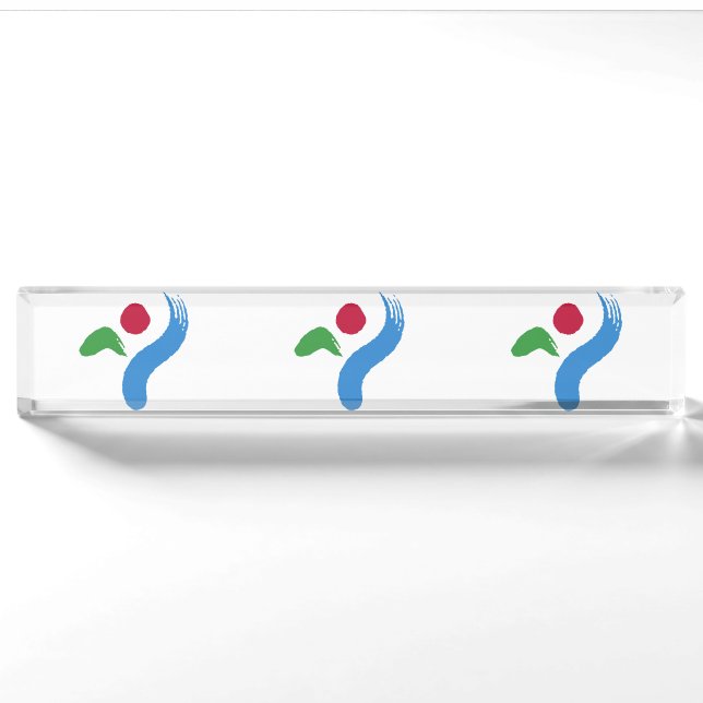 Patriotic desk nameplate with Flag of Seoul Namensplakette (Vorderseite)