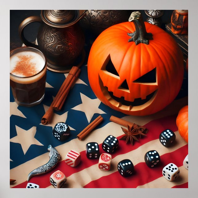 Patriotic Dice Roll: Pumpkin Spice und Liberty Dic Poster (Vorne)