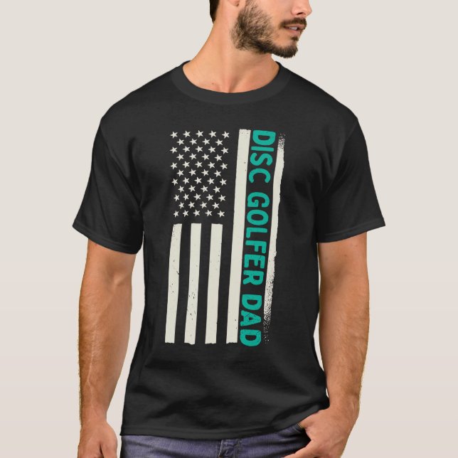 Patriotic Disk Golf Player Coach Frisbee Disk Golf T-Shirt (Vorderseite)
