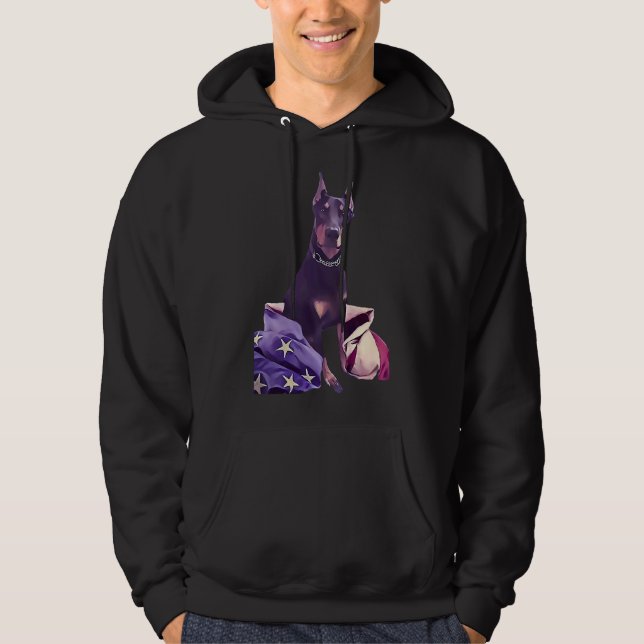 Patriotic Doberman 517 Hoodie (Vorderseite)