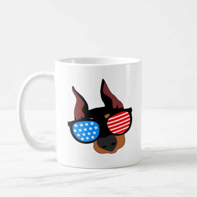 Patriotic Doberman Kaffeetasse (Links)