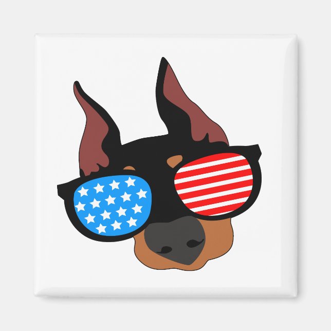 Patriotic Doberman Magnet (Vorne)