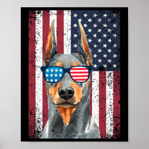 Patriotic Doberman Pinscher 4. Juli USA Amerika Poster