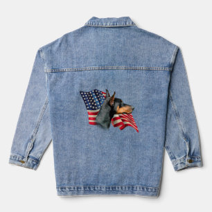 Patriotic Doberman Pinscher Jeansjacke