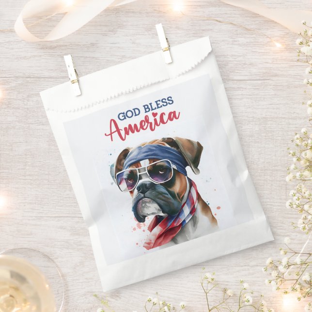 Patriotic Dog-Boxer Geschenktütchen (Ausgeschnitten)