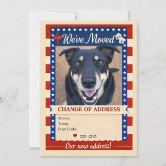 Patriotic Dog Change of Address Card Einladung