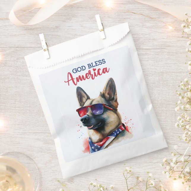 Patriotic Dog-German Shepherd Geschenktütchen (Ausgeschnitten)