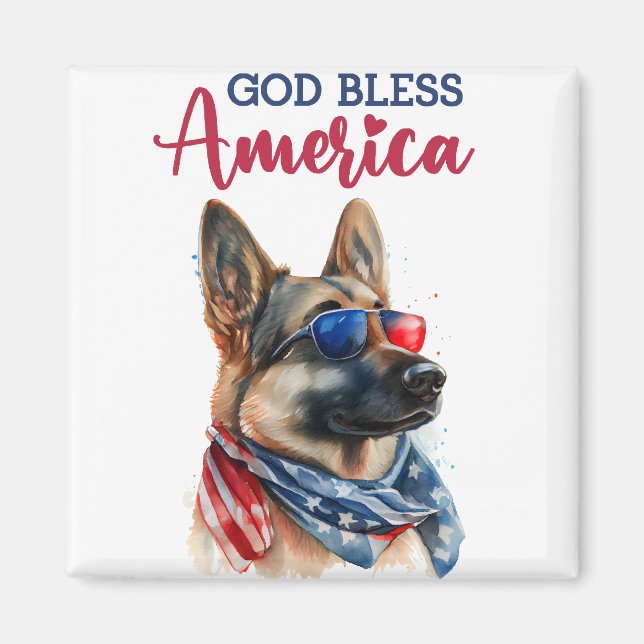 Patriotic Dog-German Shepherd Magnet (Vorne)